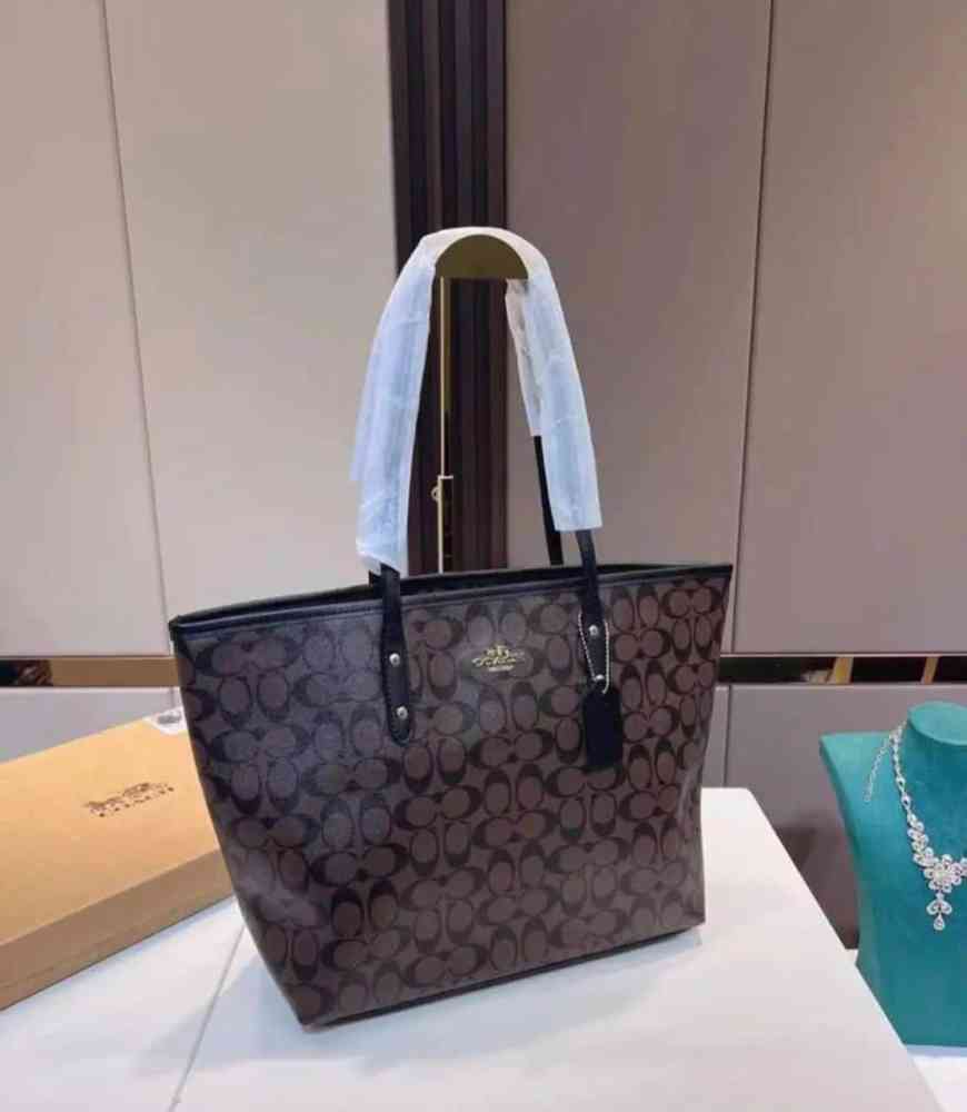 Coach City Dark Brown Premium Tote Bag-thumb-0