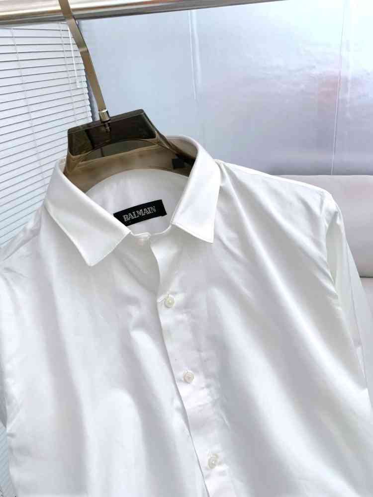 Balmain Embroidered White Premium Cotton Shirt-thumb-1