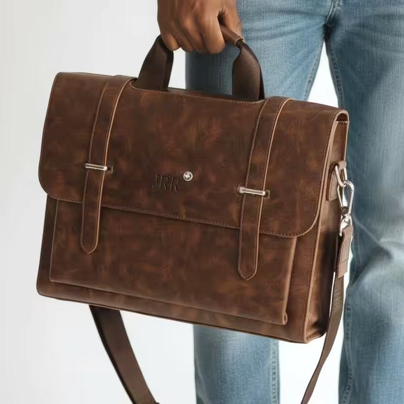 Montblanc Brown Leather Briefcase-thumb-0