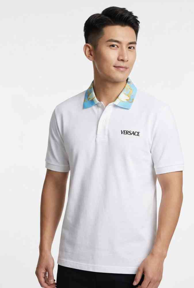 Versace White Premium Quality Polo T-shirt-thumb-0