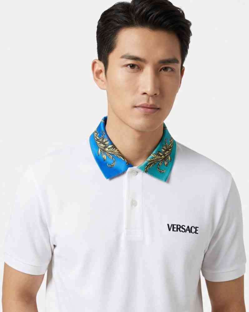 Versace White Premium Quality Polo T-shirt-thumb-0