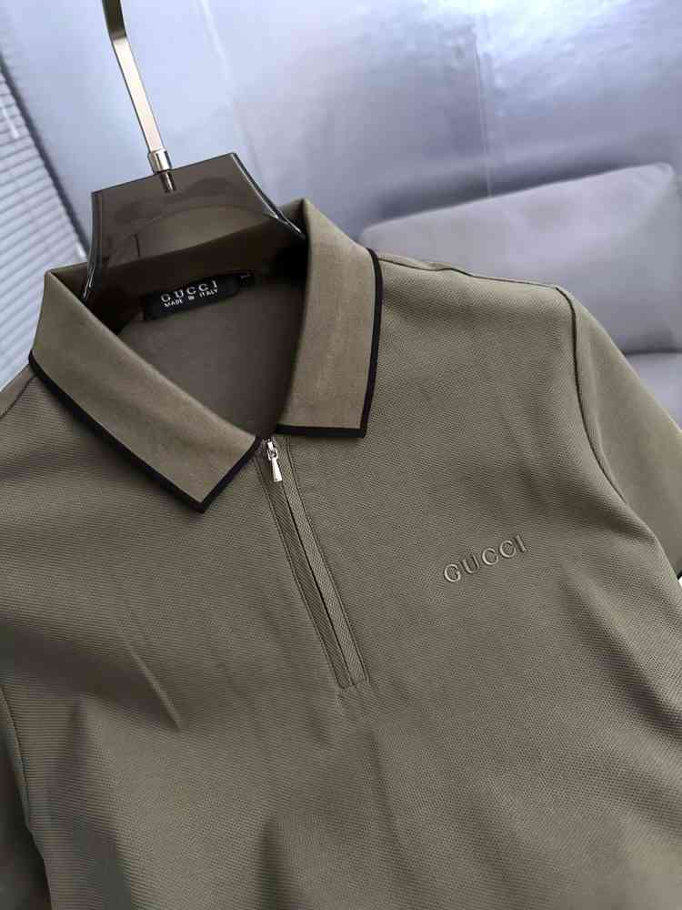 Gucci Grey Premium Quality Polo T-shirt-thumb-3