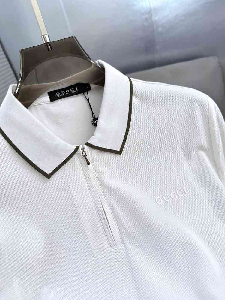 Gucci White Premium Quality Polo T-shirt-thumb-4