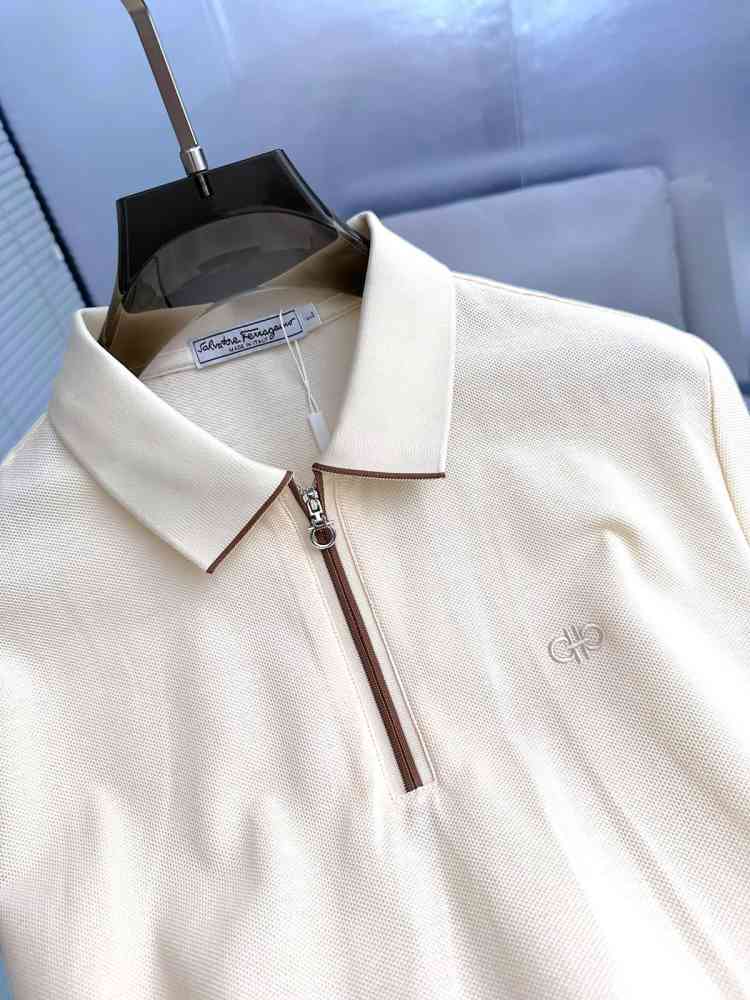 Salvatore Ferragamo Cream Premium Luxury T-shirt-thumb-2