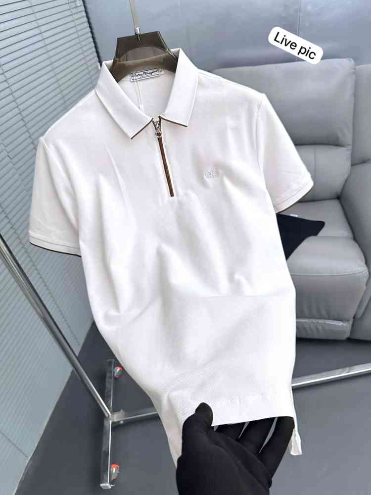 Salvatore Ferragamo White Premium Luxury T-shirt-thumb-1