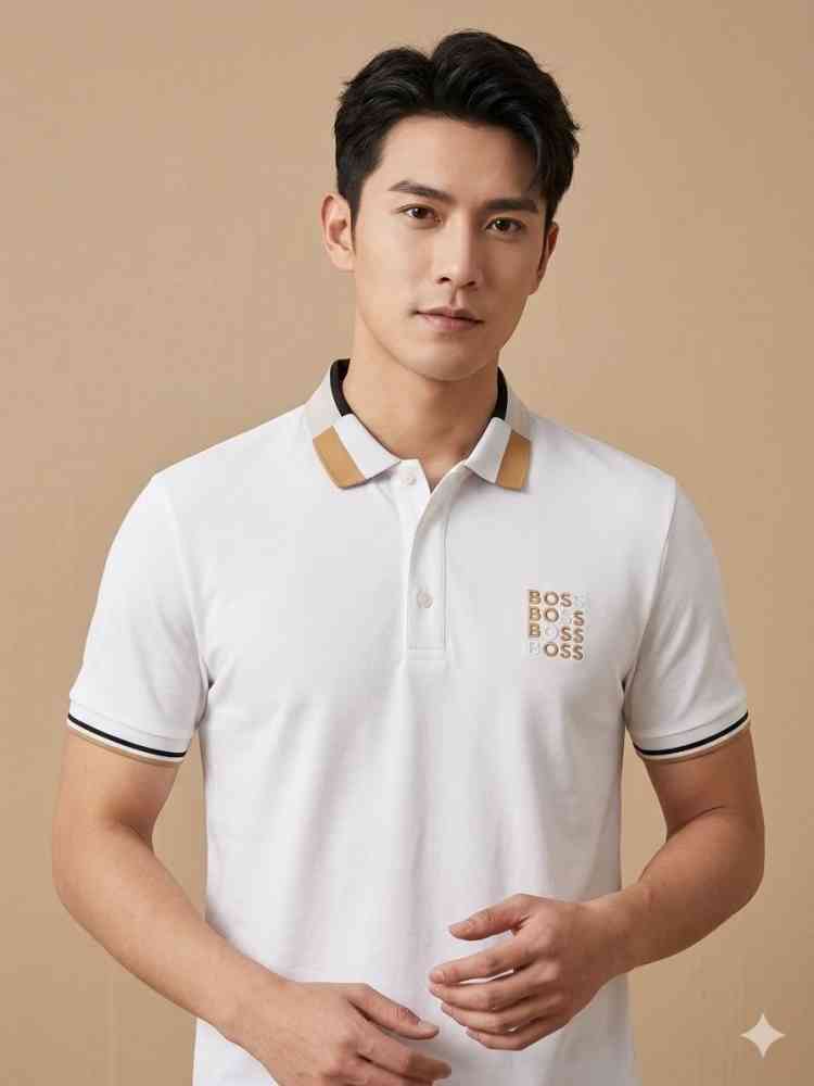 Hugo Boss White Premium Quality Tees-thumb-0