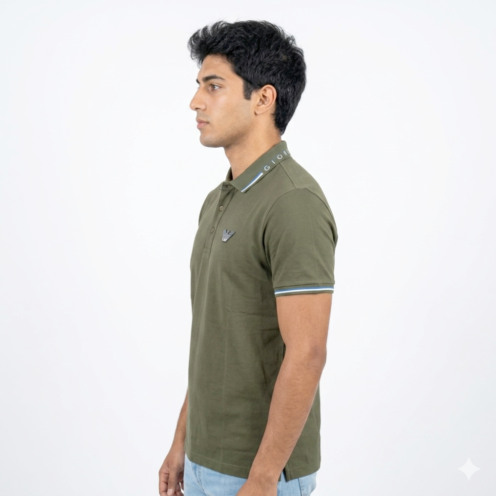 Giorgio Armani Embossed Logo Green Premium T-shirt-1