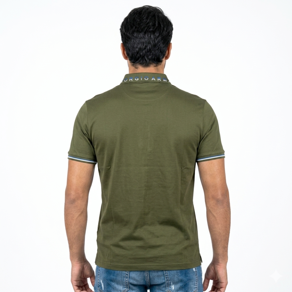 Giorgio Armani Embossed Logo Green Premium T-shirt-2