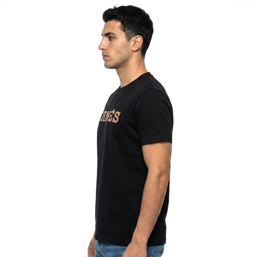Hermes Paris Black Round Neck Premium T-shirt-1