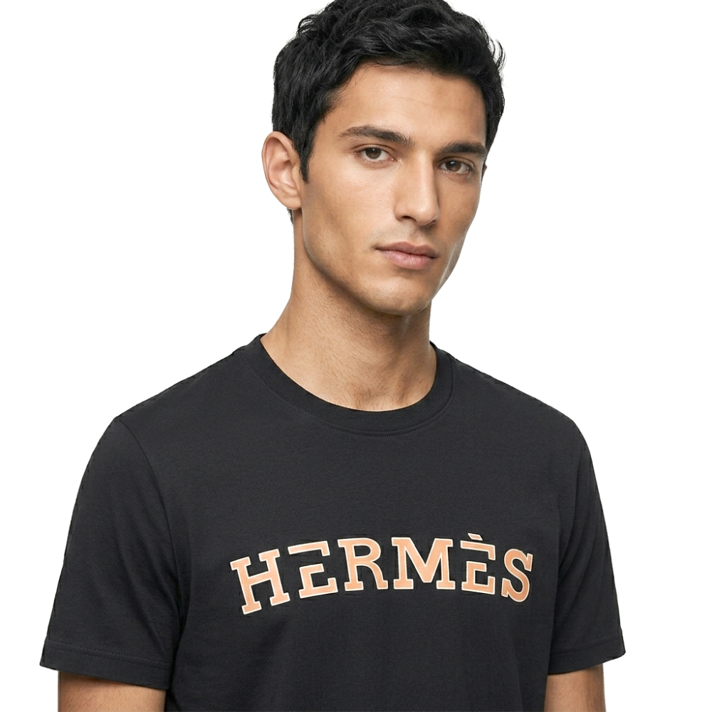 Hermes Paris Black Round Neck Premium T-shirt-2
