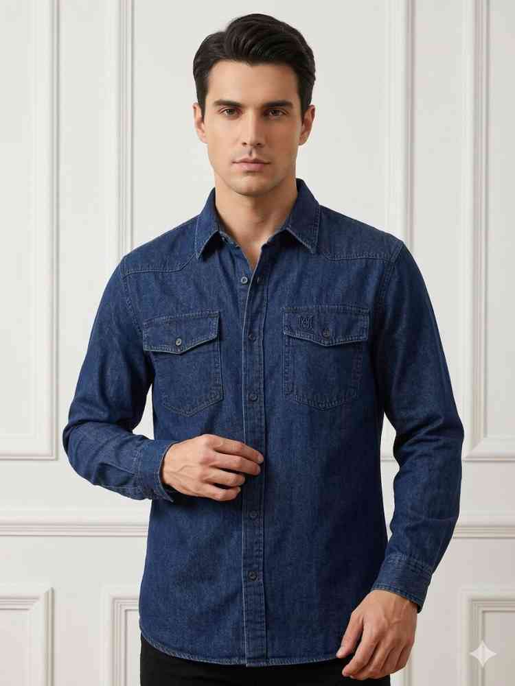Dark Blue Amiri Black Premium Quality Men's Shirts