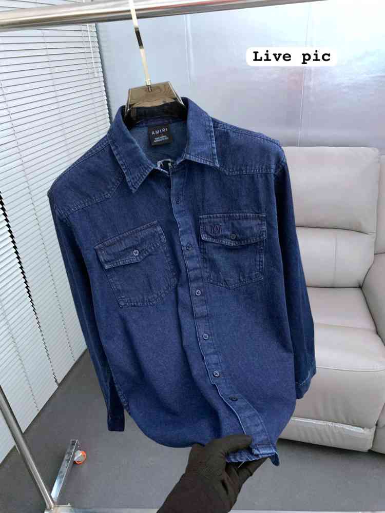 Amiri Dark Blue Premium Quality Men's Shirts-1