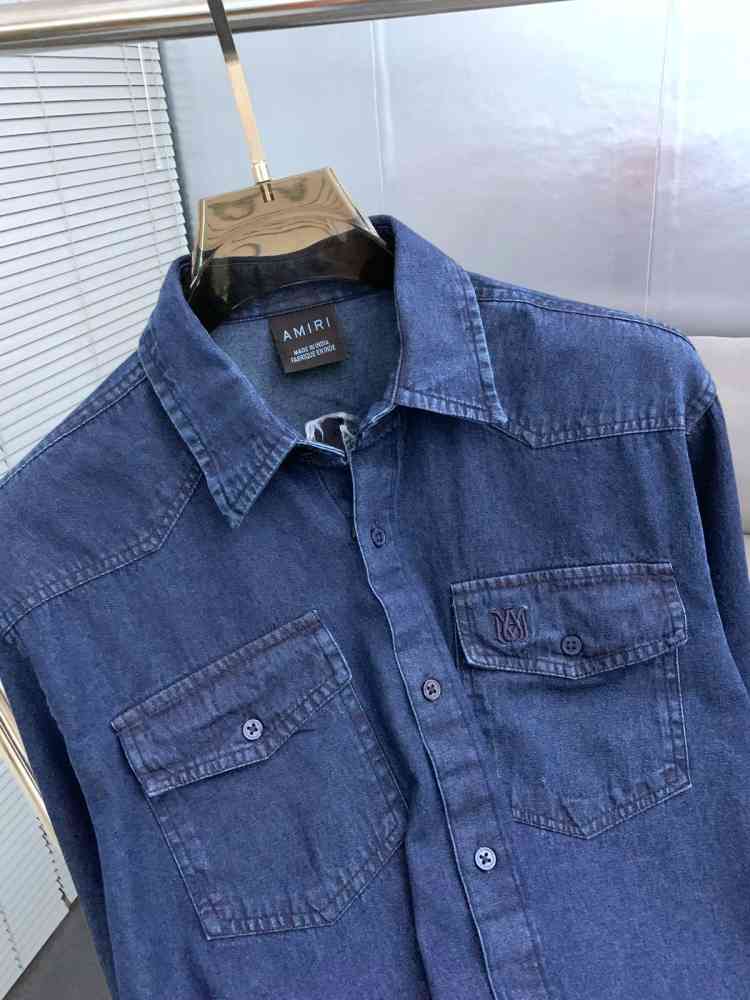 Amiri Dark Blue Premium Quality Men's Shirts-2