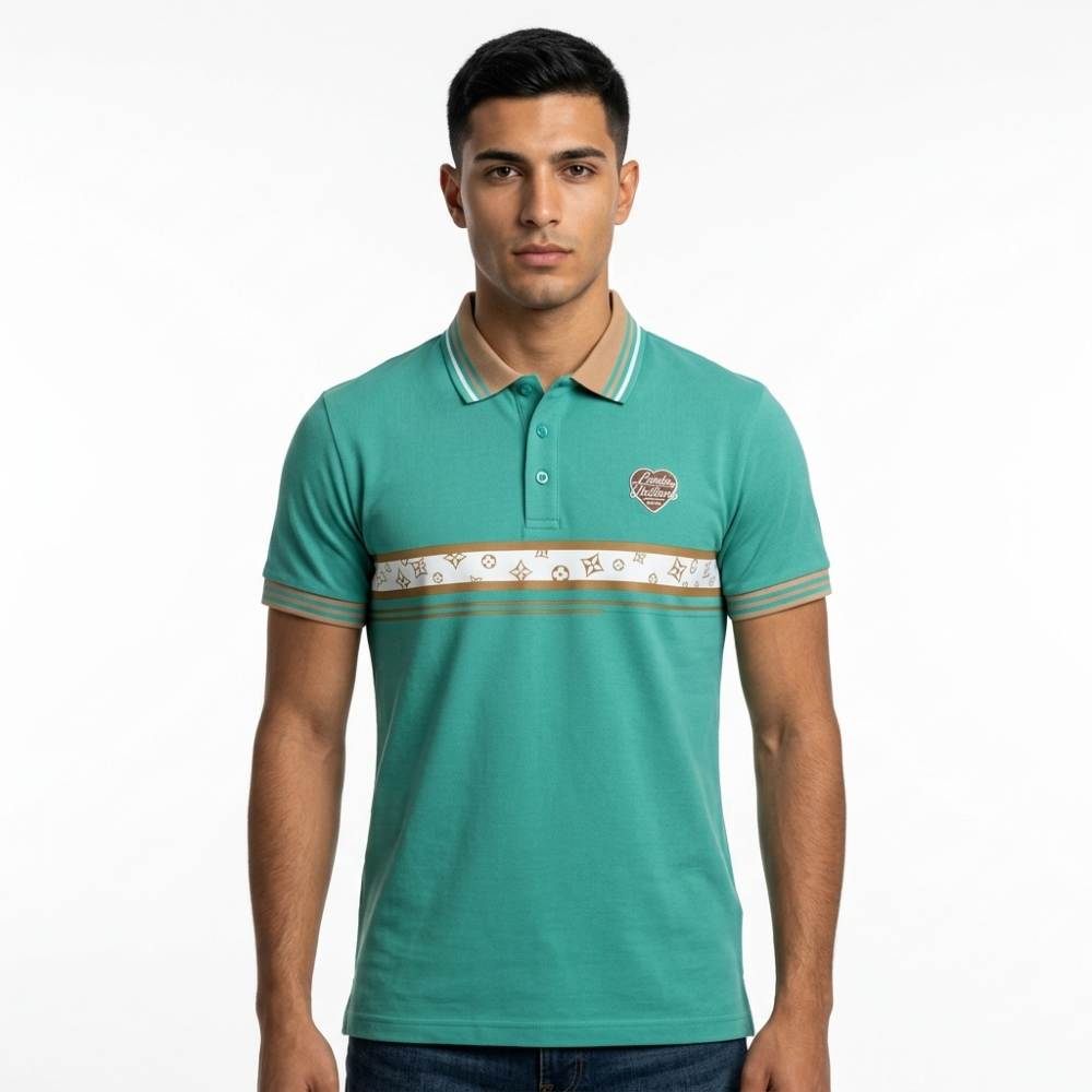 Green Louis Vuitton White Premium Quality Tees