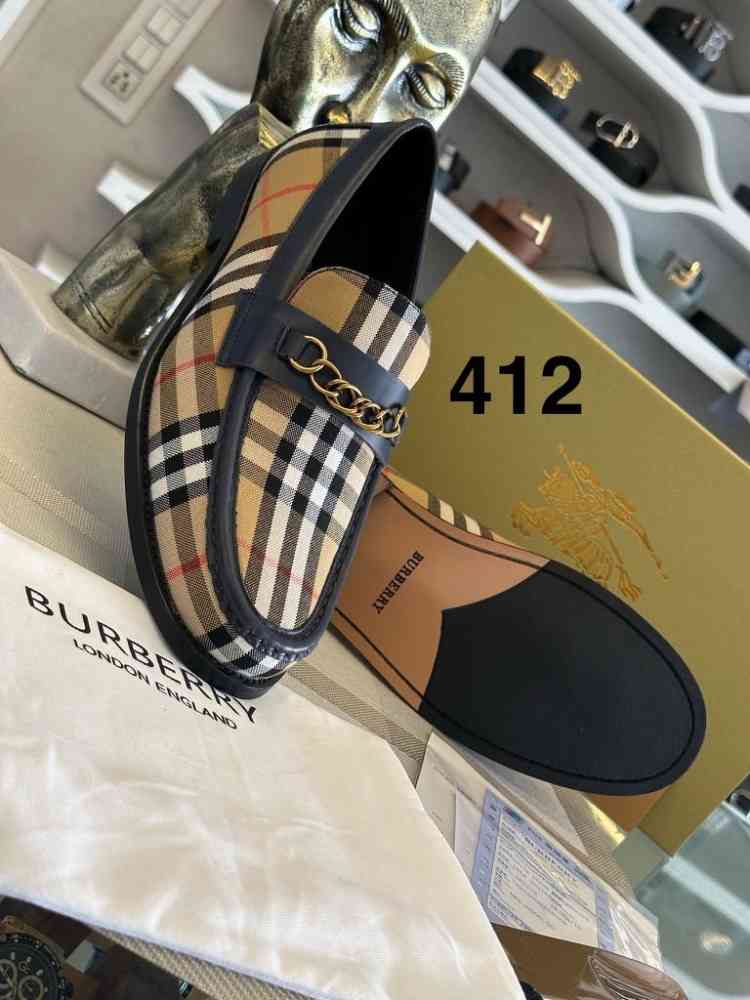 Burberry Matte Black Premium Quality Leather Loafers-1