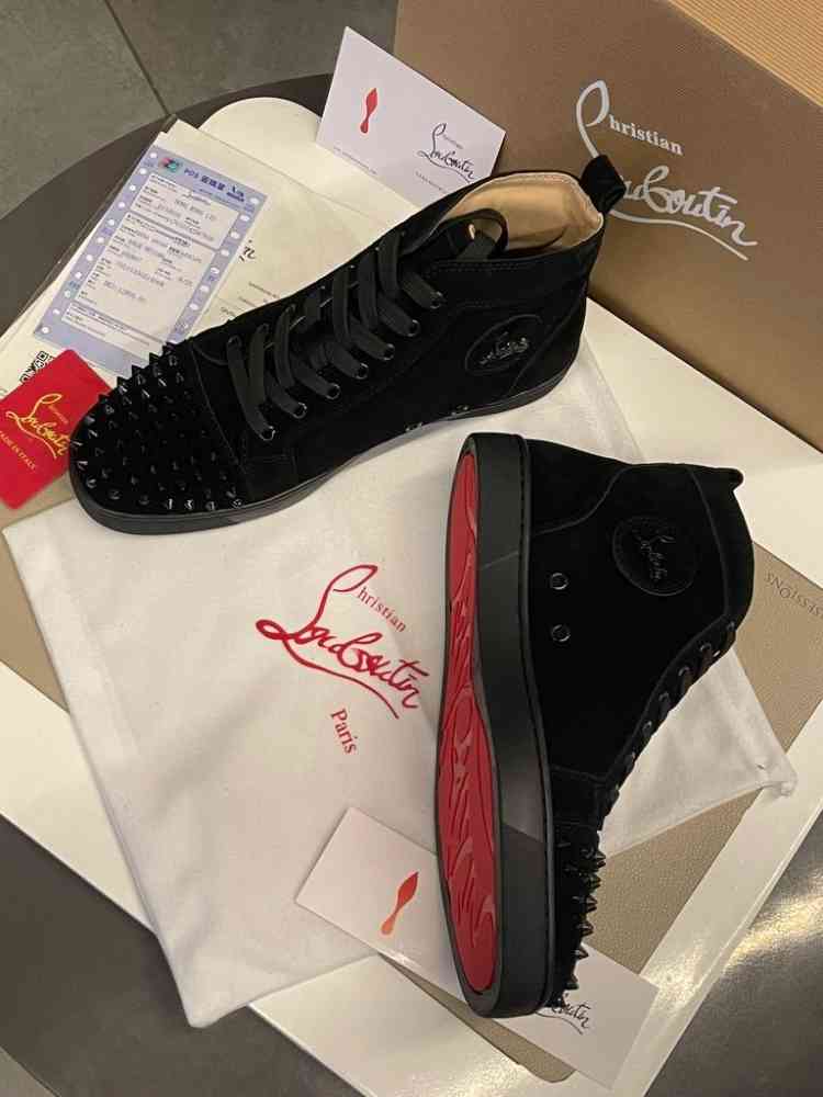 Christian Louboutin Junior leather Black Sneakers-thumb-0