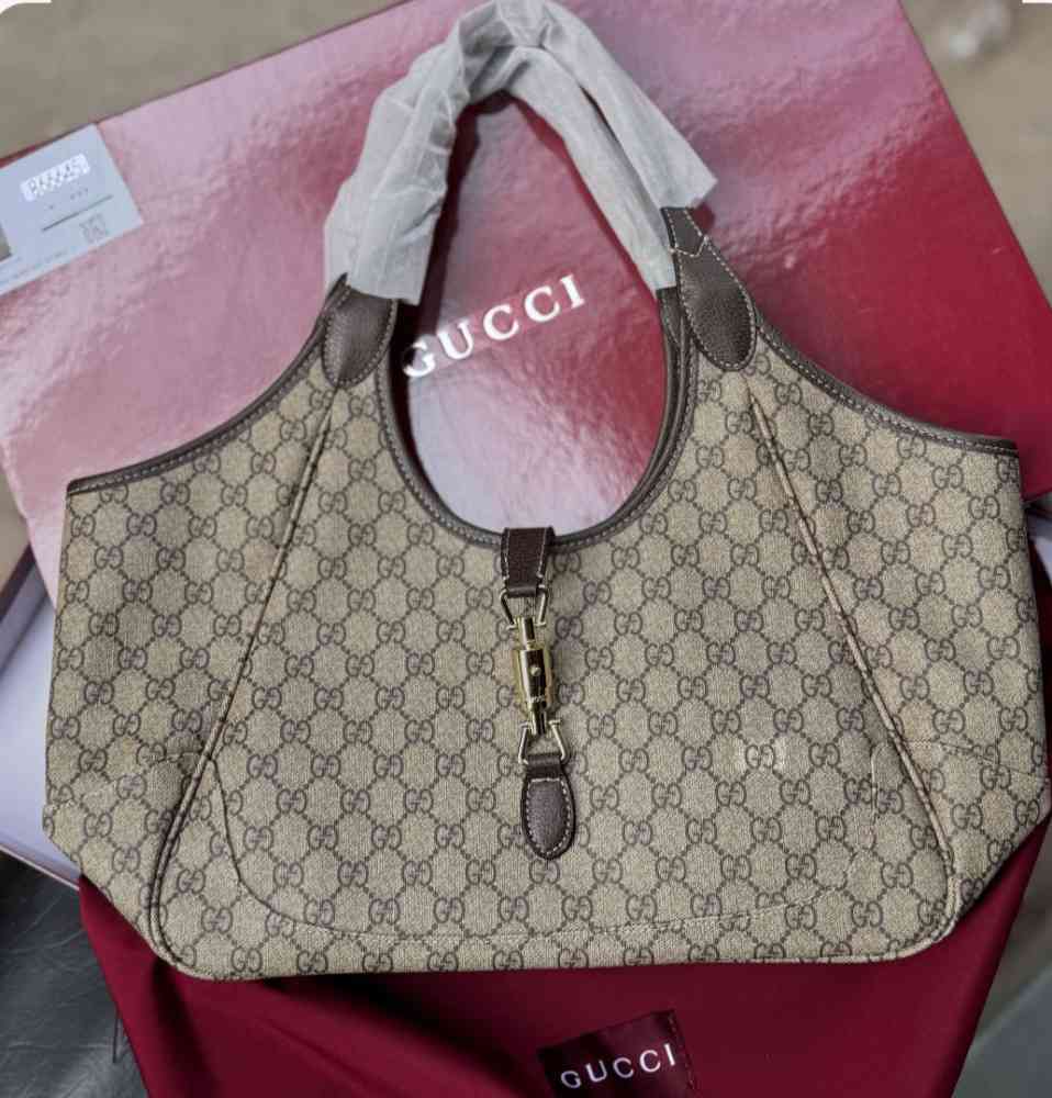 Gucci Jackie Boston Brown Tote Bag-thumb-1