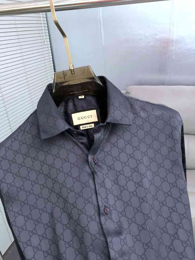 Gucci Navy Blue Premium Quality Cotton Shirt-1