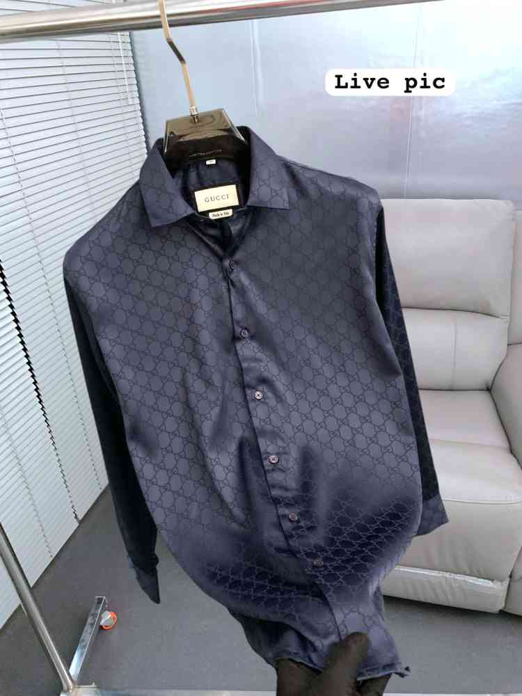 Gucci Navy Blue Premium Quality Cotton Shirt-2
