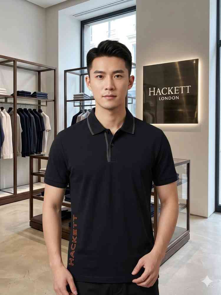 Black Hackett Red Premium Quality Polo T-shirt