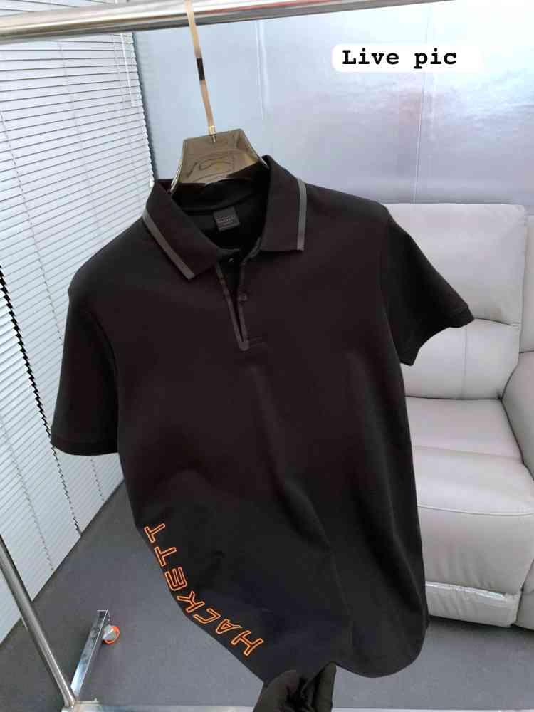 Hackett Black Premium Quality Polo T-shirt-thumb-2