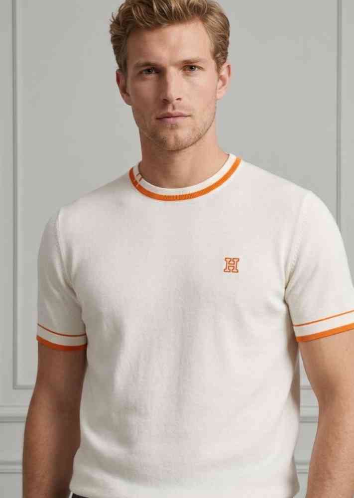 Hermes White Premium Quality T-shirt-thumb-0