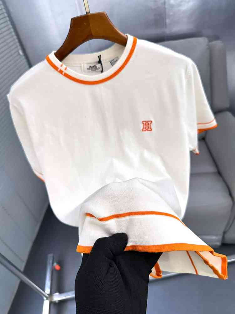 Hermes White Premium Quality T-shirt-thumb-3