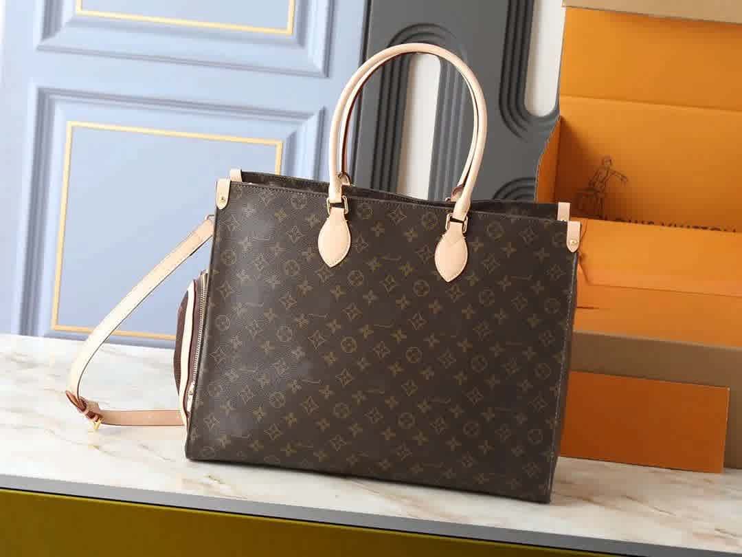 Louis Vuitton Brown Signature Premium Tote Bag-1