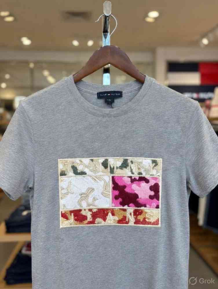 Tommy Hilfiger Grey Premium Quality Women T-shirt-thumb-2