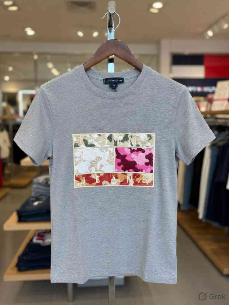 Tommy Hilfiger Grey Premium Quality Women T-shirt-thumb-3