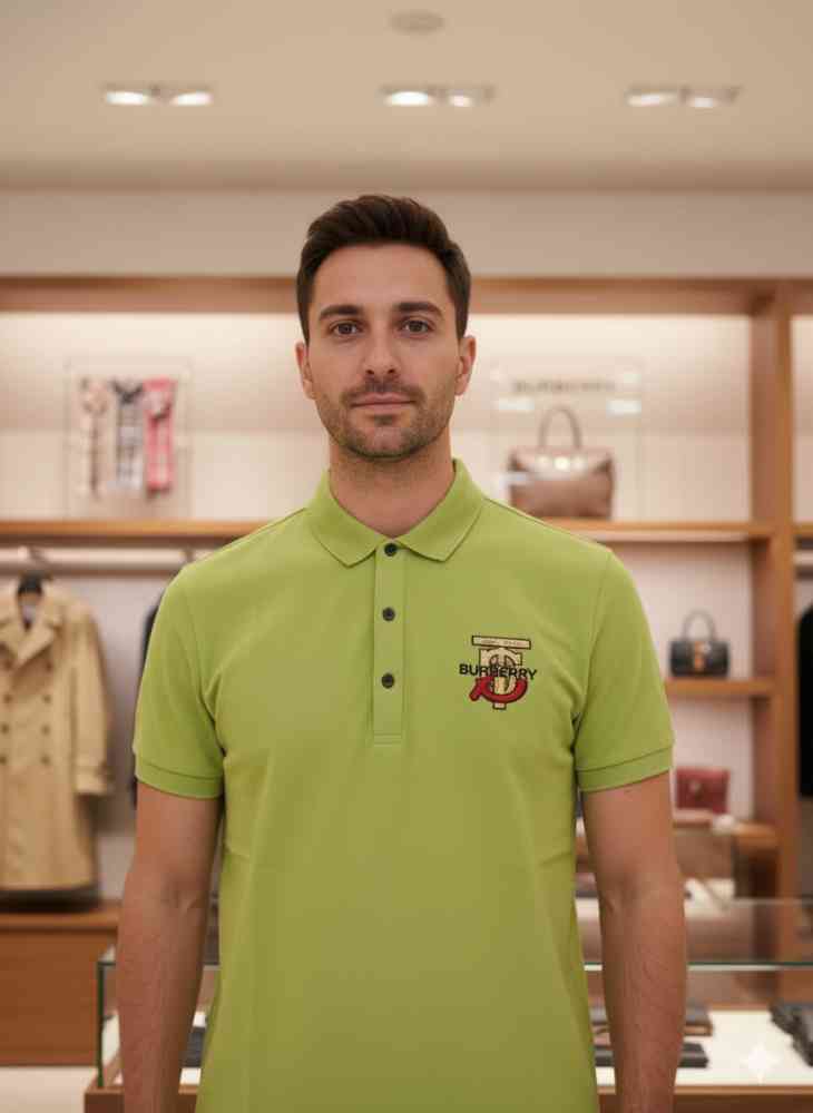 Burberry Green Premium Exclusive Polo T-shirt-thumb-1