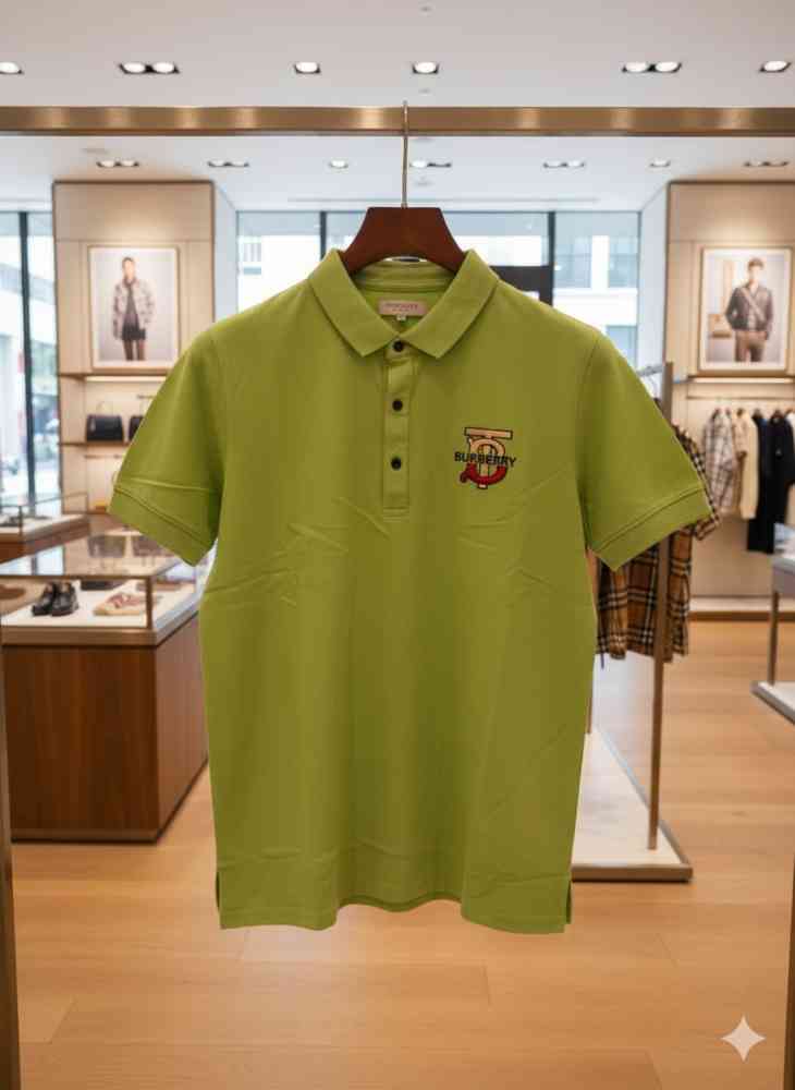 Burberry Green Premium Exclusive Polo T-shirt-thumb-4