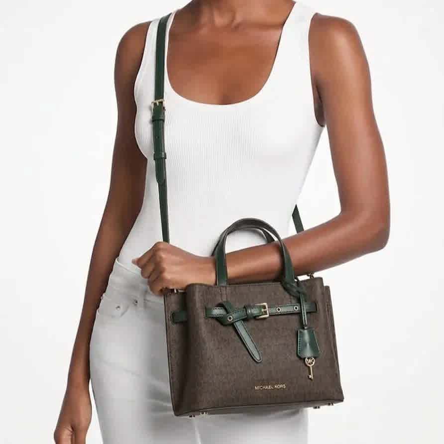 Michael Kors Emilia Medium Green Tote Bag-thumb-1