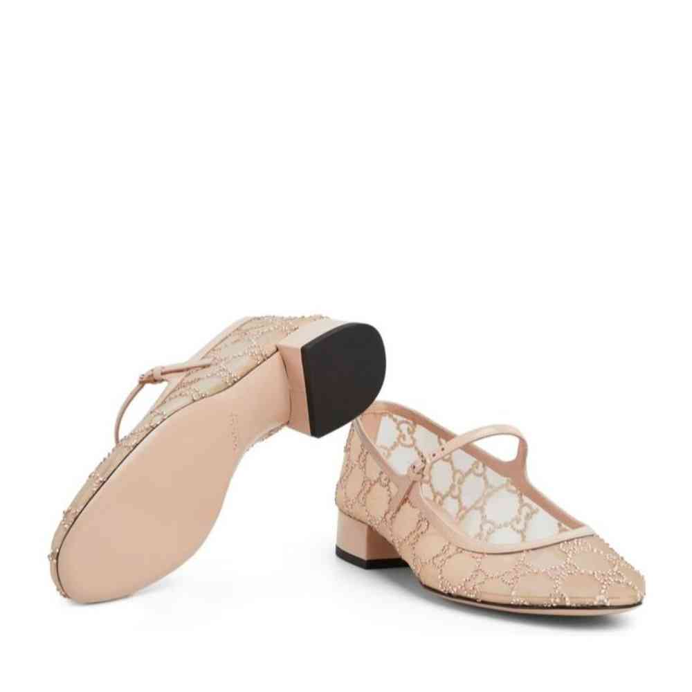 Gucci Women's Beige Slingback Heels Sandles-1