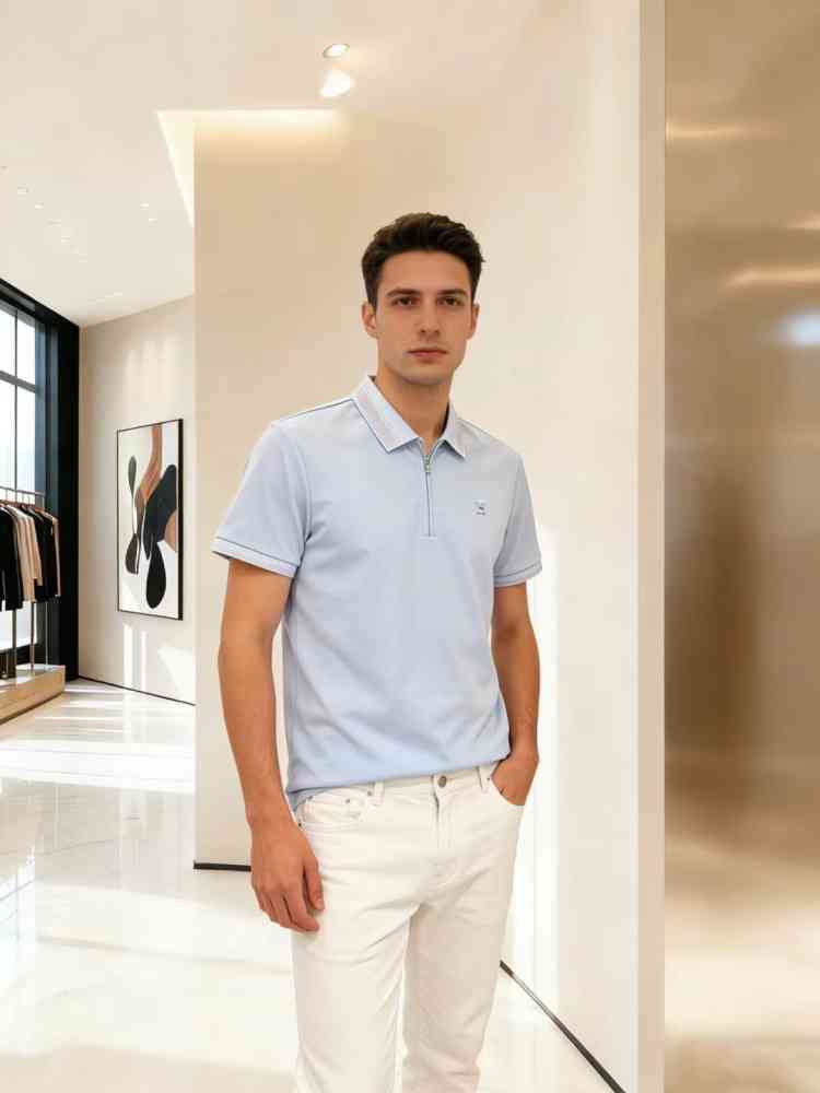 Hermes Sky Blue Premium Quality T-shirt-thumb-1