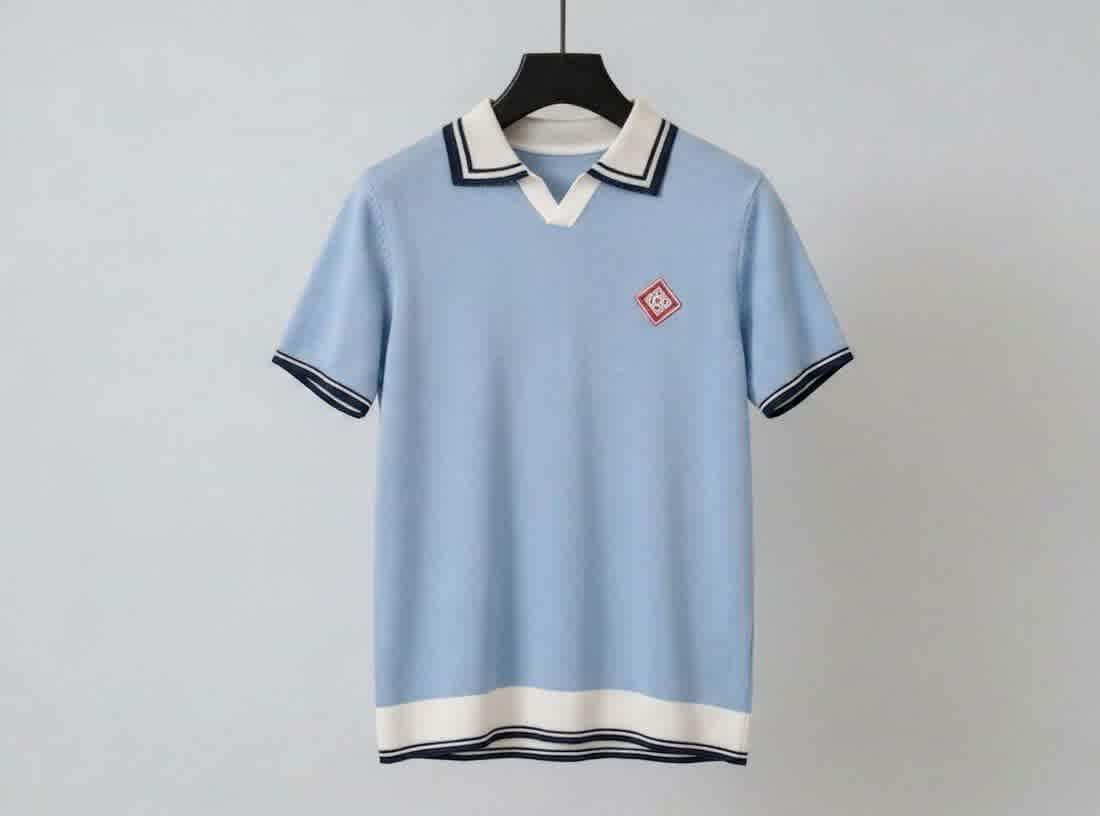 Sky Blue Casablanca White Premium Quality T-shirt