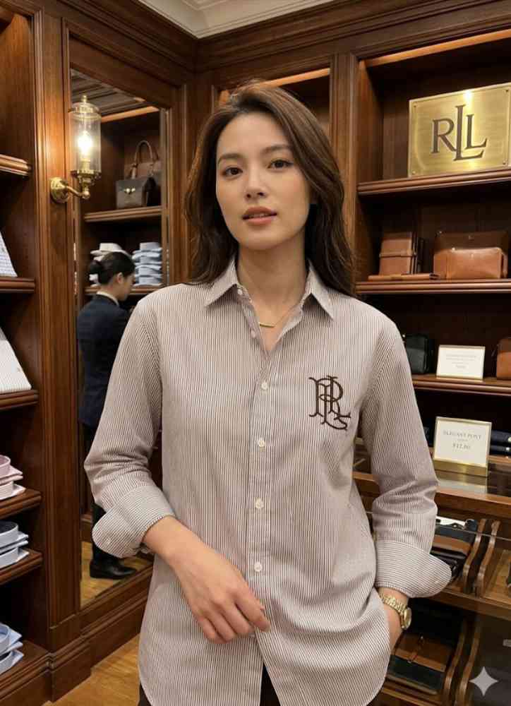 Ralph Lauren Grey Premium Quality Women Shirt-1