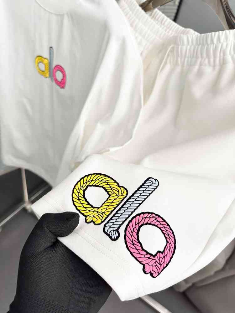 Alo White Premium Quality Shirt & Shorts Combo-thumb-2