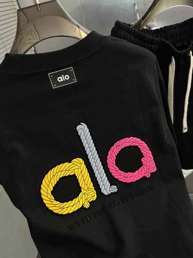 Alo Black Premium Quality Shirt & Shorts Combo-2