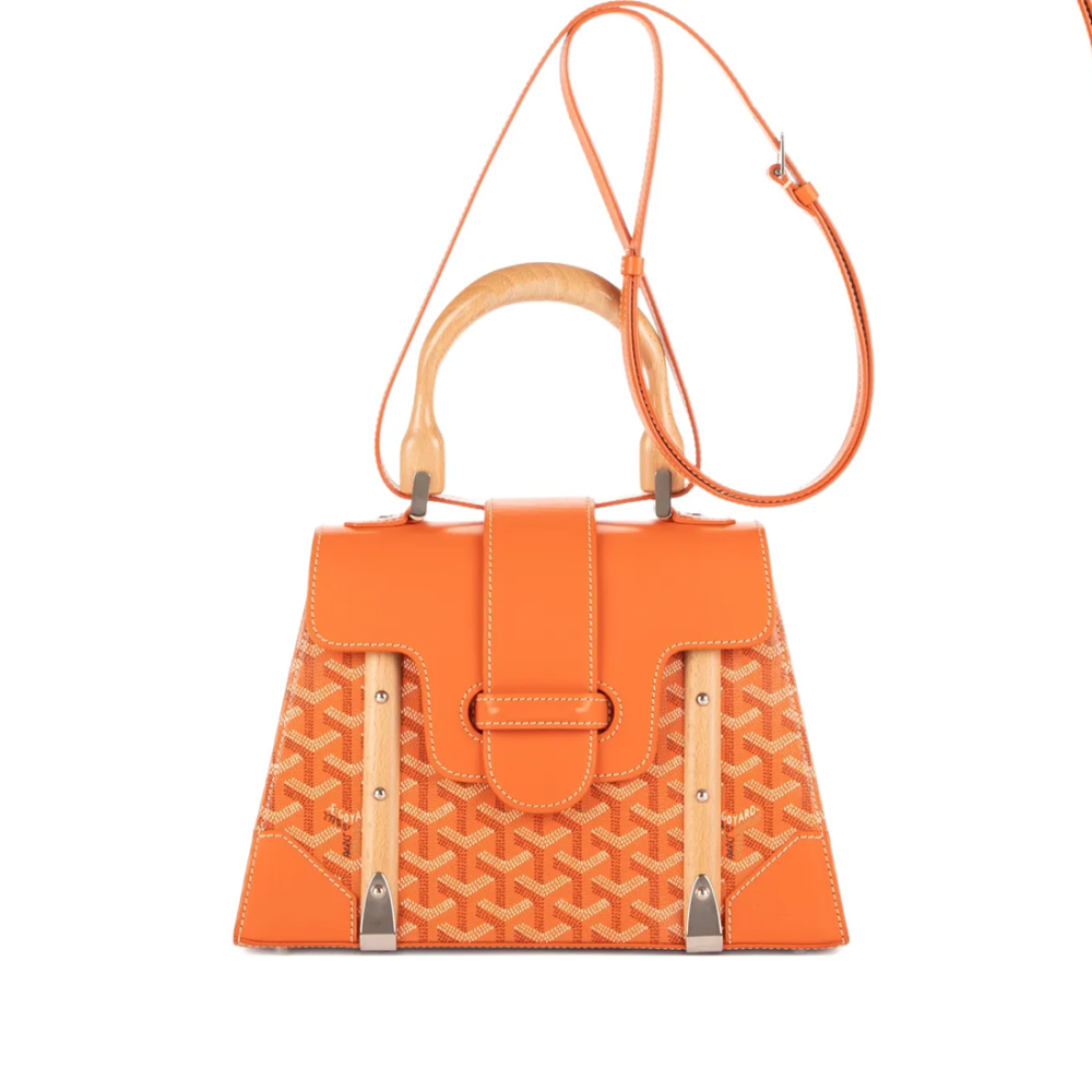 Orange Goyard Saigon PM Small Green Tote Bag