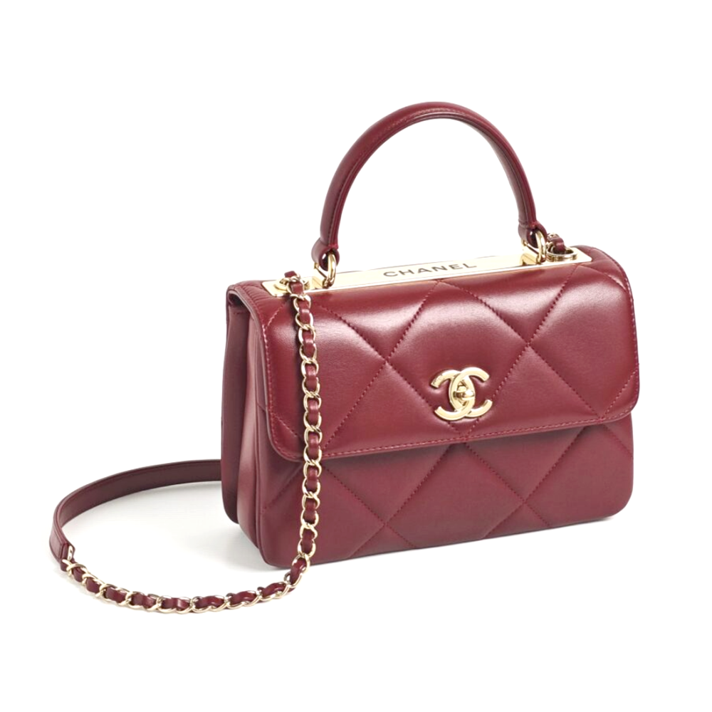 Wine Chanel New Trendy CC Top Black Sling Bag