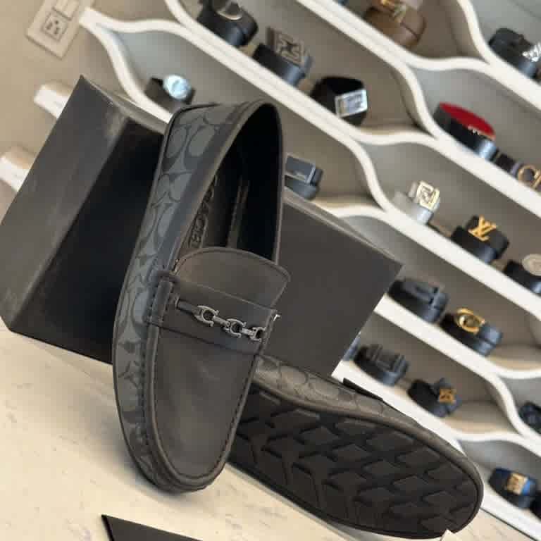 Coach Black Premium Quality Loafers-thumb-0