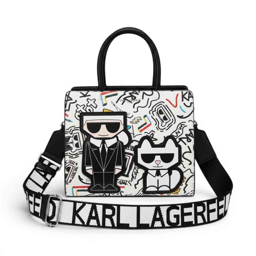 Karl Lagerfeld K Signature White Handbag-thumb-0
