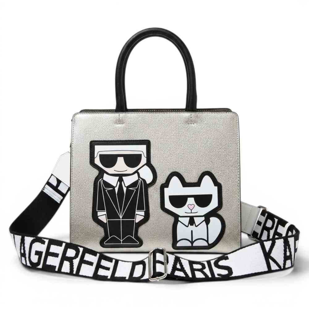 Karl Lagerfeld K Signature Silver Handbag-thumb-0
