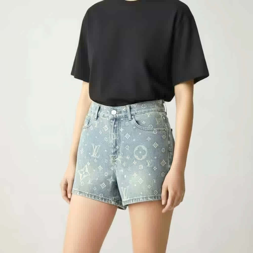 Louis Vuitton Monogram Denim Shorts-thumb-0