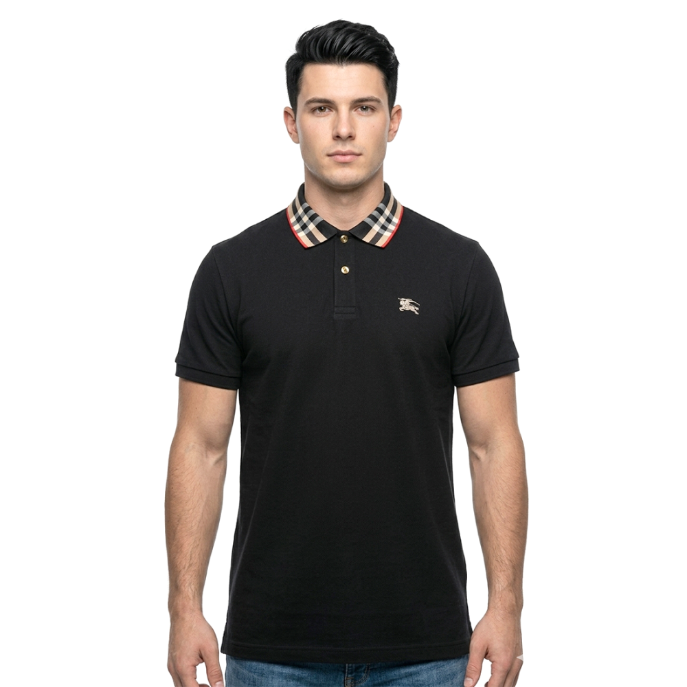 Black Burberry White Premium Luxury Polo T-shirt
