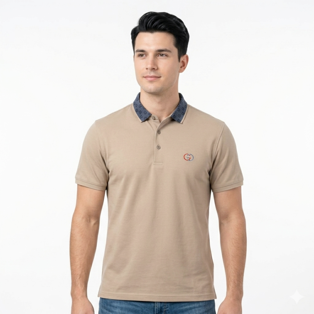 Brown Gucci Red Premium Quality Luxury Polo T-shirt