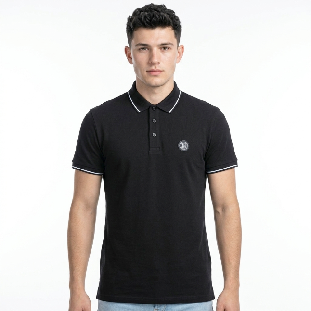 Black Burberry White Premium Quality Polo Tees