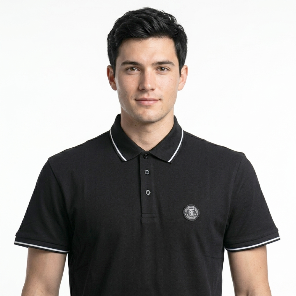 Burberry Black Premium Quality Polo Tees-3