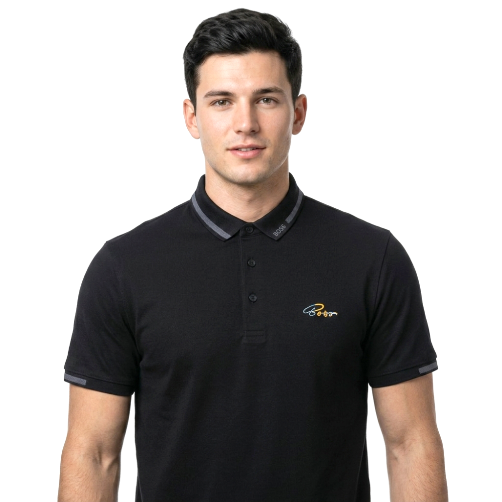 Boss Black Embroidery Logo Premium Polo T-shirt-thumb-3